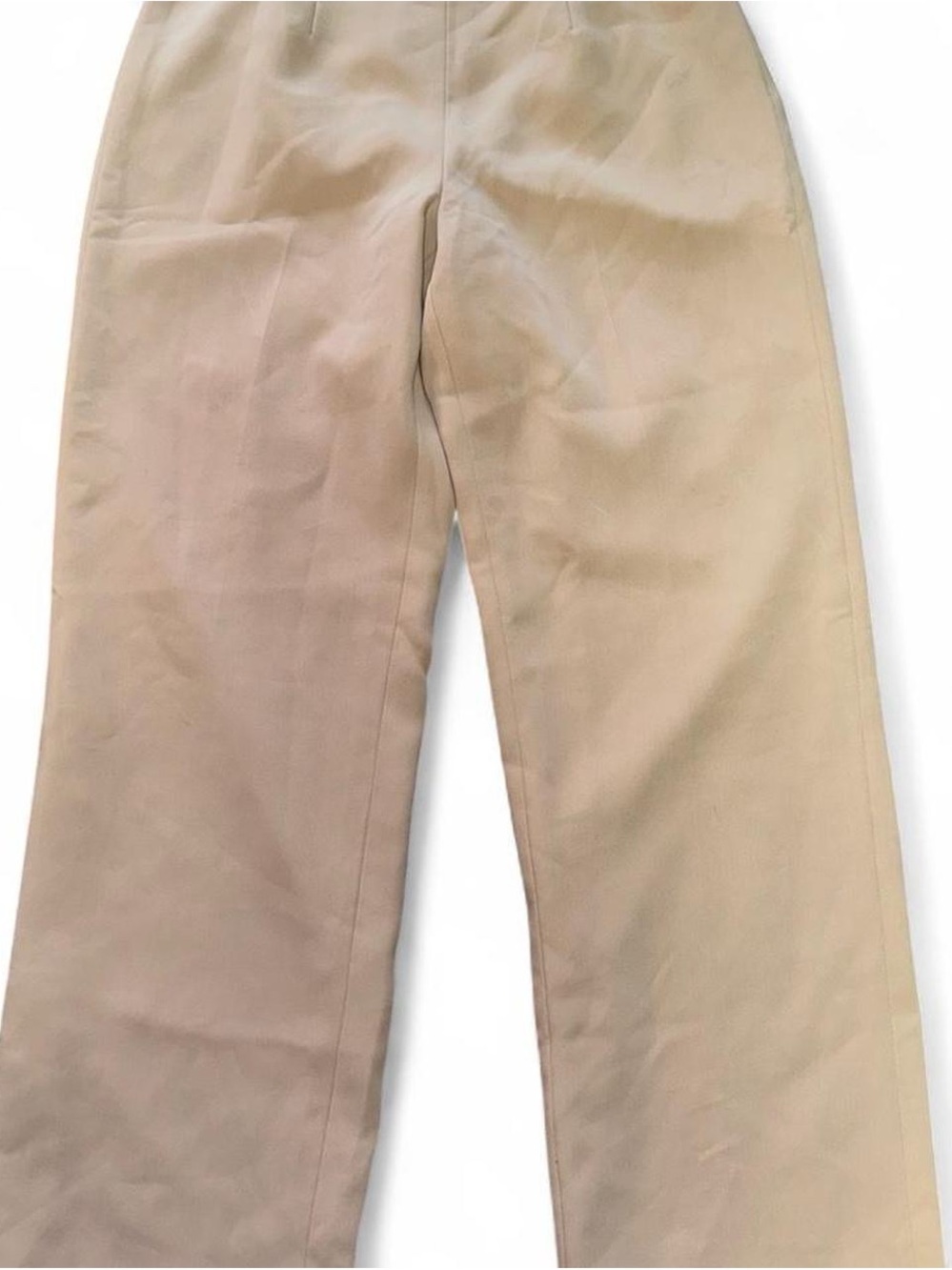 Anne Klein Beige Straight-Leg Trousers